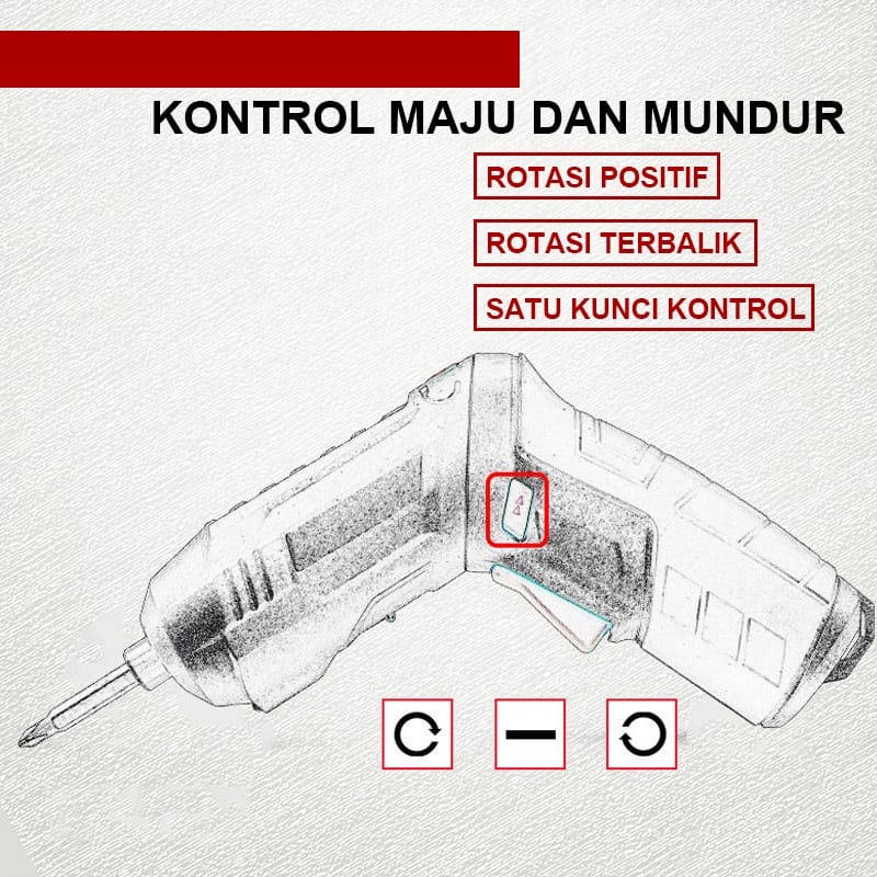 (GS8)Bor Set Mini Isi 47pcs 4.2V /Mesin Bor Screwdriver Baterai Obeng Portable Multifungsi