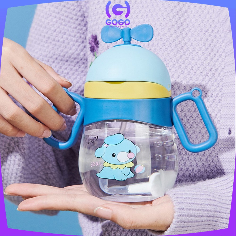 GOGO-C760  Botol Minum Air Anak Anti Tumpah Dengan Sedotan 360ML / Gelas Training Cup Balita Water Bottle Perlengkapan Makan Bayi