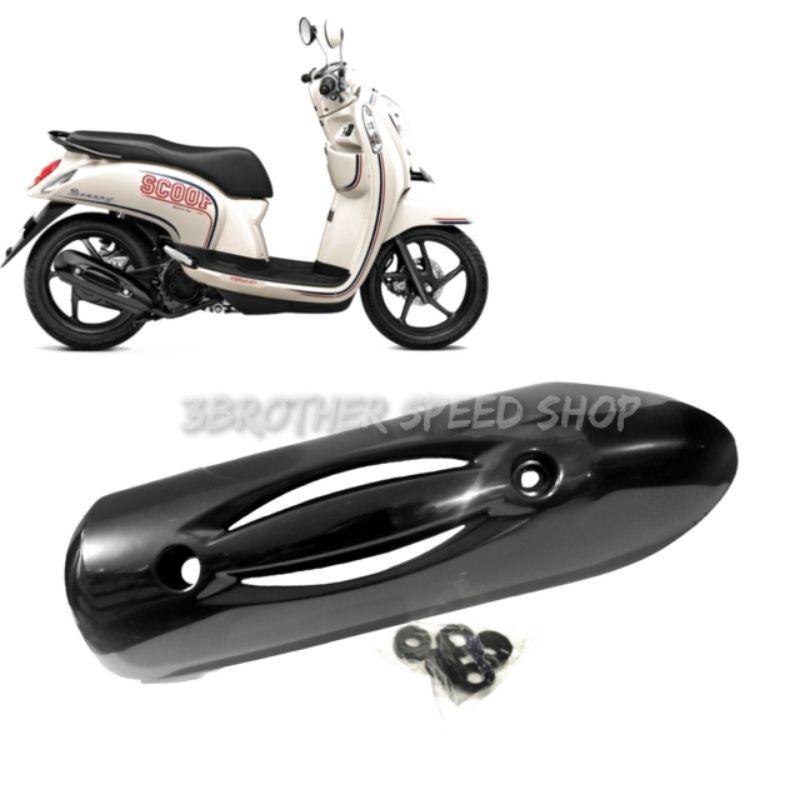 Cover Tutup Tameng Knalpot Standar Model Honda Scoopy Carbu Old Tahun 2010 - 2013 Standar