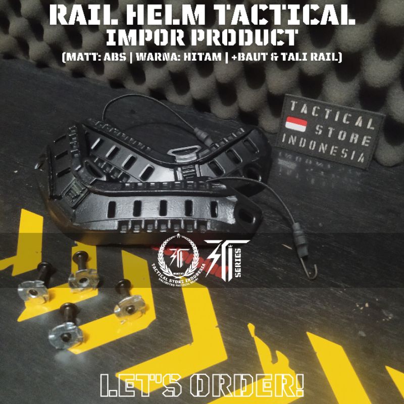 Rail Helm Tactical Hitam Impor - Rel Helm Tactical Hitam