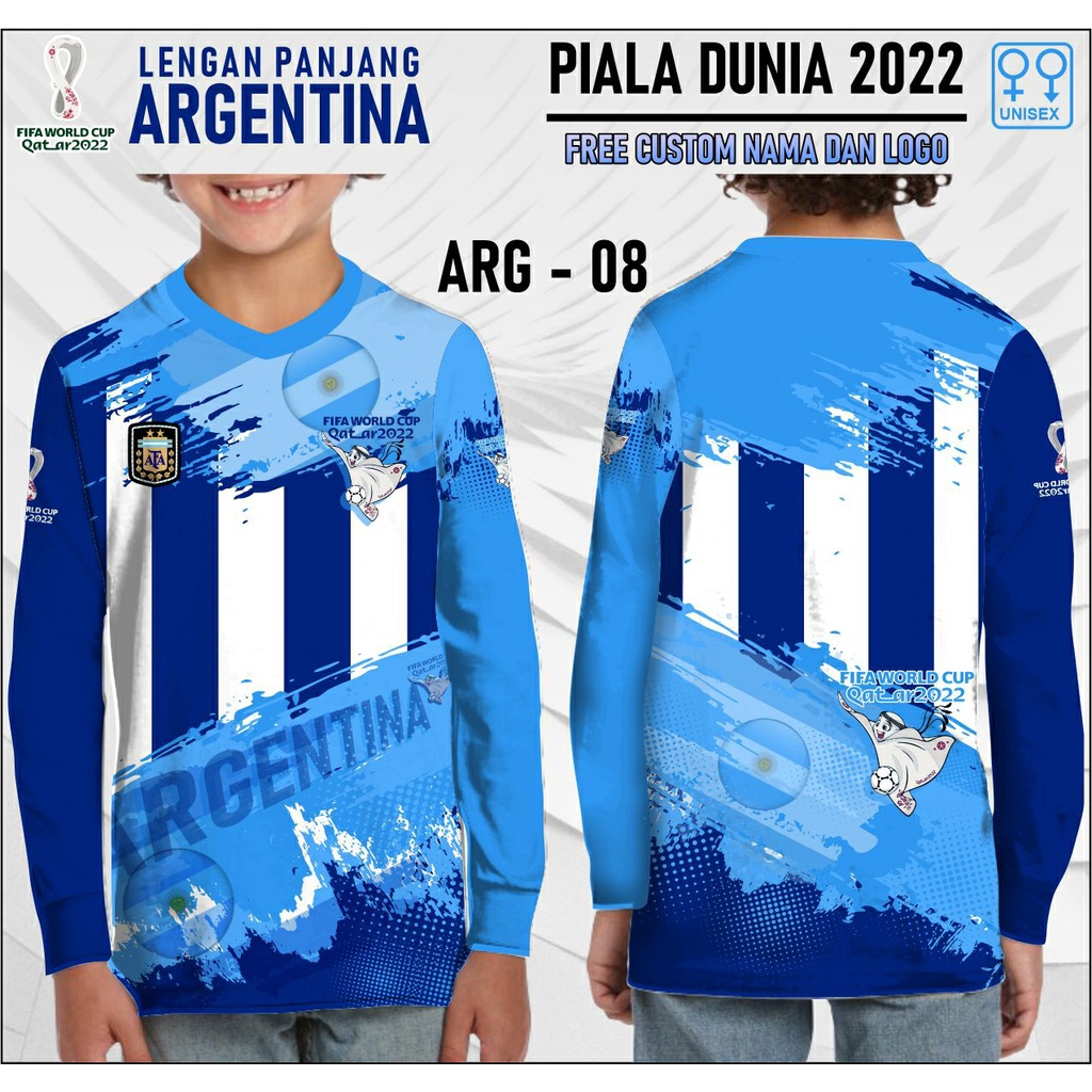 Baju piala dunia qatar 2022 team argentina anak kaos jersey bola argentina anak