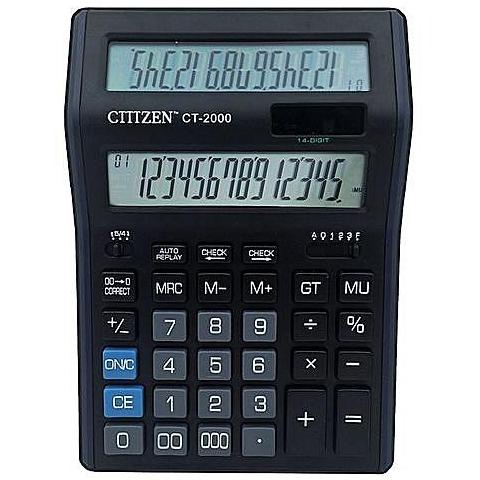 

KALKULATOR CITIZEN CT 2000 - 14 DIGIT - KALKULATOR DENGAN TAMPILAN 2 LAYAR - HIGHT QUALITY TERLARISS...,,,,,
