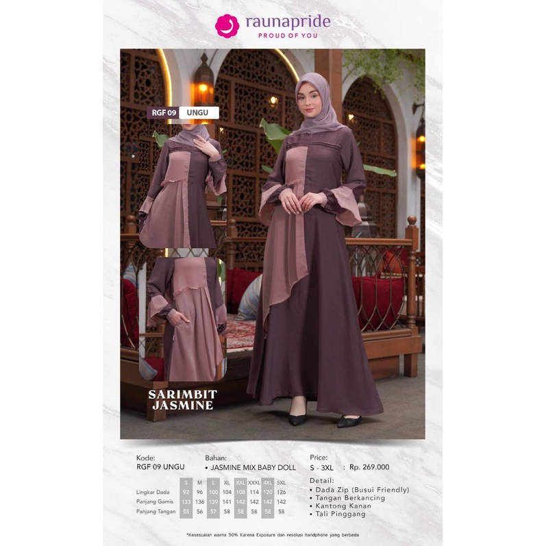 Raunapride Busana  Sarimbit Keluarga / SR - 09 Ungu / Fashion Muslim Lebaran