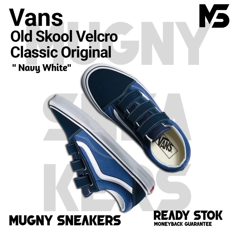 Vans Old Skool Velcro Classics Navy White Original