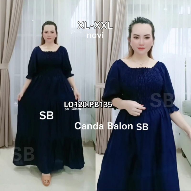 dress candabalon polos jumbo xxl  ld 120/dress sabrina smoke kerut dada