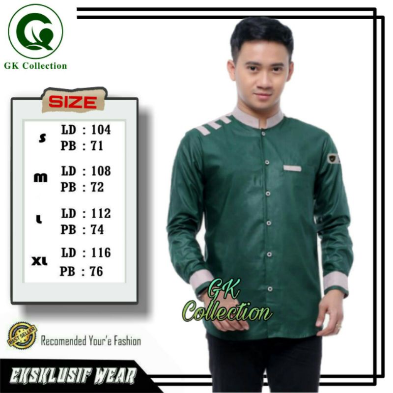 Baju Koko panjang hijau NU