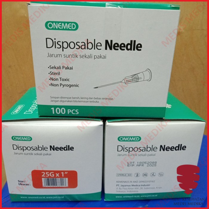 Image of Disposable Needle 25G Onemed Jarum Suntik Kesehatan 25 G x 1” Inch Sterile #4
