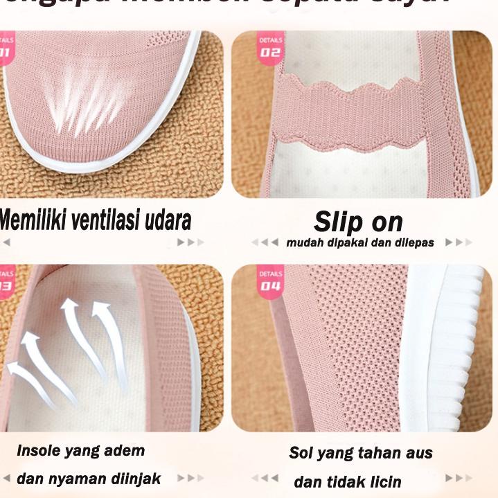 Best Product Batavia Shoes  sepatu import sepatu wanita sepatu flyknit sepatu flat rajut BQ-2