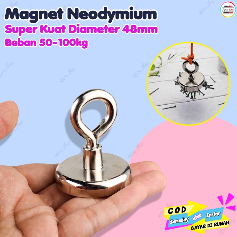 Magnet Kuat Magnet Neodymium Model Bulat 48mm 50-100KG