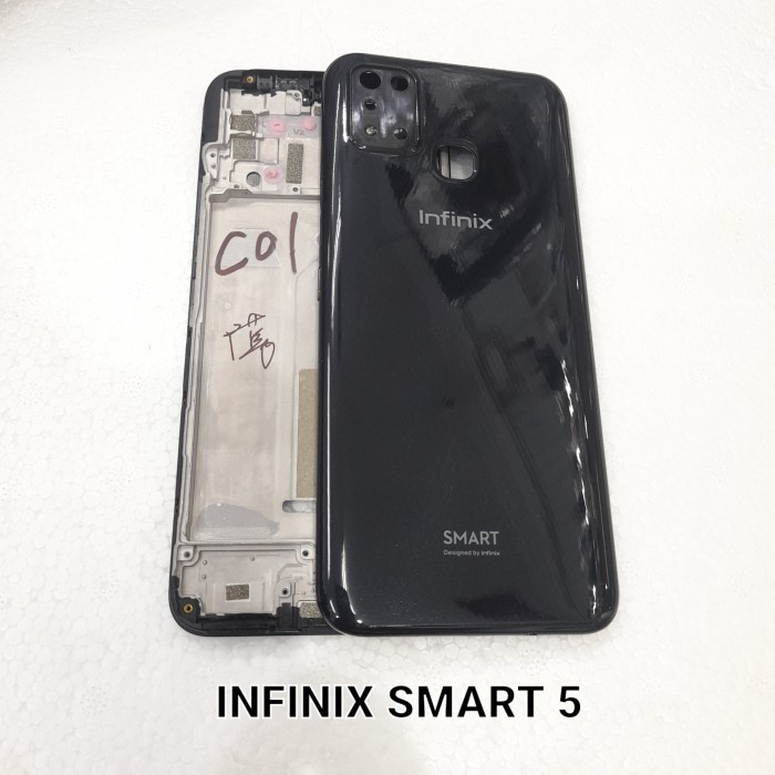 CASING KESING FULLSET BACKDOOR DAN FRAME LCD INFINIX SMART 5 original - Hitam