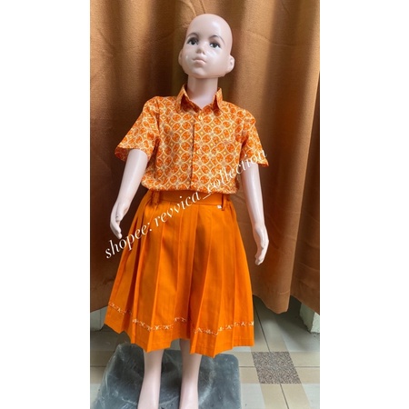 seragam batik TK cemani orange murah bisa request untuk seragam SD