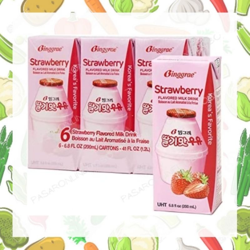 Jual Binggrae Strawberry Milk Susu Strawberry Korea Shopee Indonesia