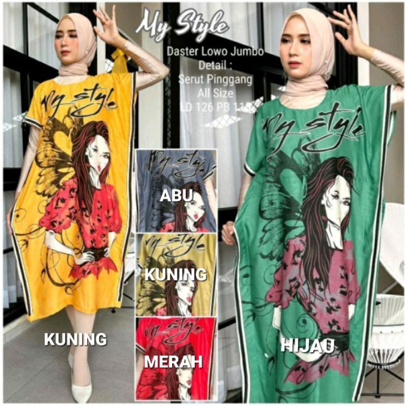 DASTER PREMIUM MOTIF MY STYLE BUSUI KANCING DRESS BUMIL BAJU TIDUR