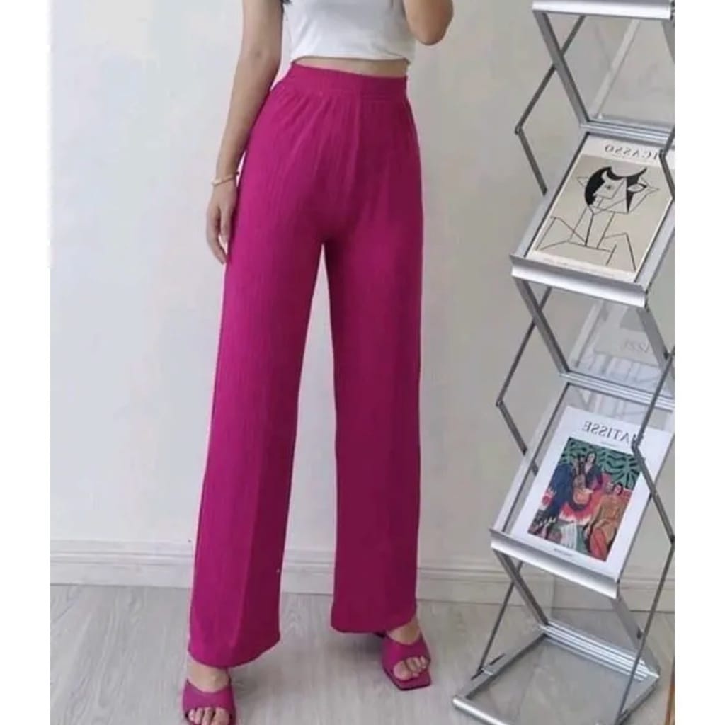 BEFAST - ZEC Celana Kulot HALE Rajut Knit Highwaist / Meeranda Kulot / Kulot HW Ala Style Wanita Korean / Pakaian Casual remaja ABG / Celana Kulot Polos Formal / Fashion Kerja Wanita / Outift Wanita Kekinian Trendy