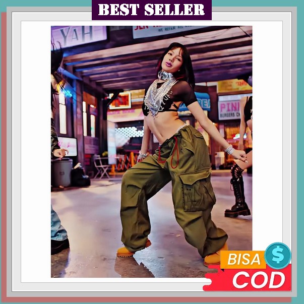 Cod##Cargo Pants Putih/Cargo Pants Pendek Wanita/Pants Korean Style Celana Kargo Vintage Wanita Cela