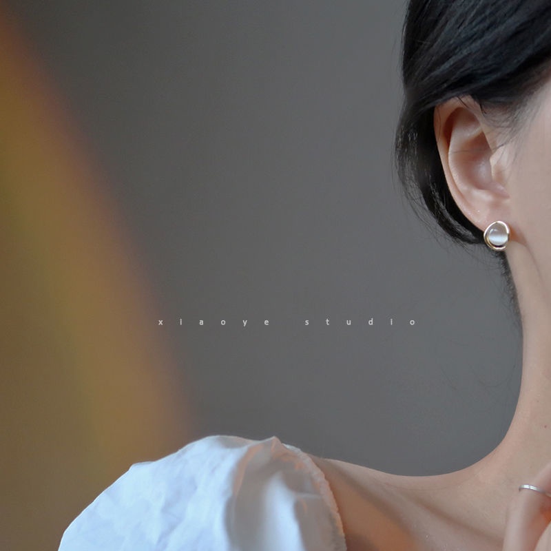 Anting Tusuk Opal Korea Untuk Wanita Fashion Perhiasan Aksesoris Anting Emas