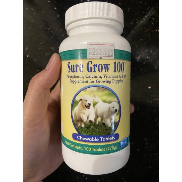 SURE GROW 100 SHARE JAR KALSIUM TULANG ANJING VITAMIN