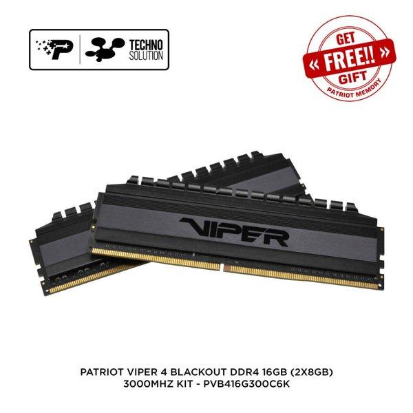 Patriot Viper 4 Black Ddr4 16G (2X8Gb) 3000Mhz Memory Ram Pc Komputer