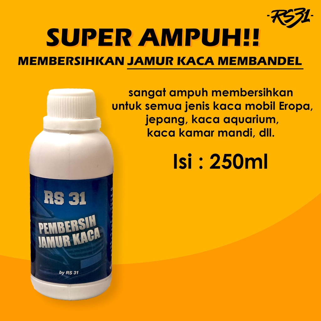 Pembersih Jamur Kaca RS31 / Waterspot Remover, Pembersih Kaca Aquarium, Penghilang Kerak Kaca, Penghilang Jamur Kaca Mobil, Motor, Aquarium &amp; Cermin