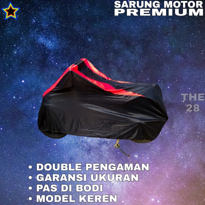 SARUNG MOTOR PCX 150 HITAM MERAH BODY COVER PCX 150 PREMIUM