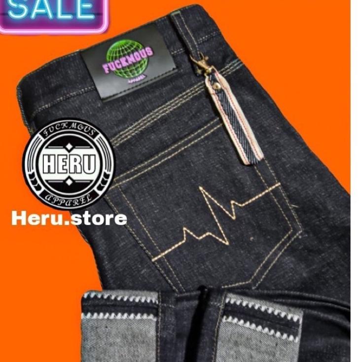 ⚡COD⚡ BIG SALE✅ DENIM SELVEDGE FUCKMOUS 16 OZ BLACK INDIGO