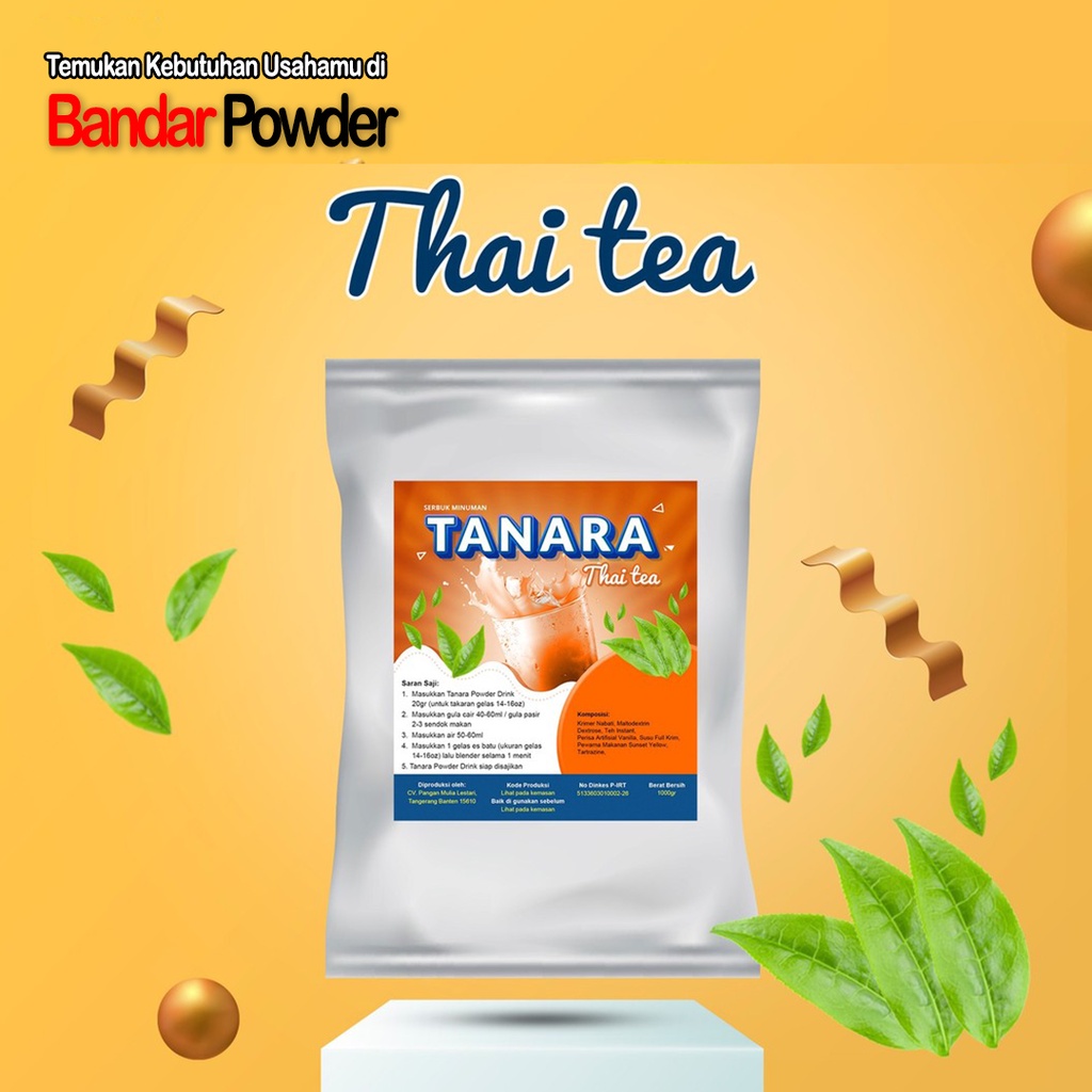 Jual Bubuk Minuman Thai Tea 1kg - Serbuk Minuman Tanara - Bandar Powder ...