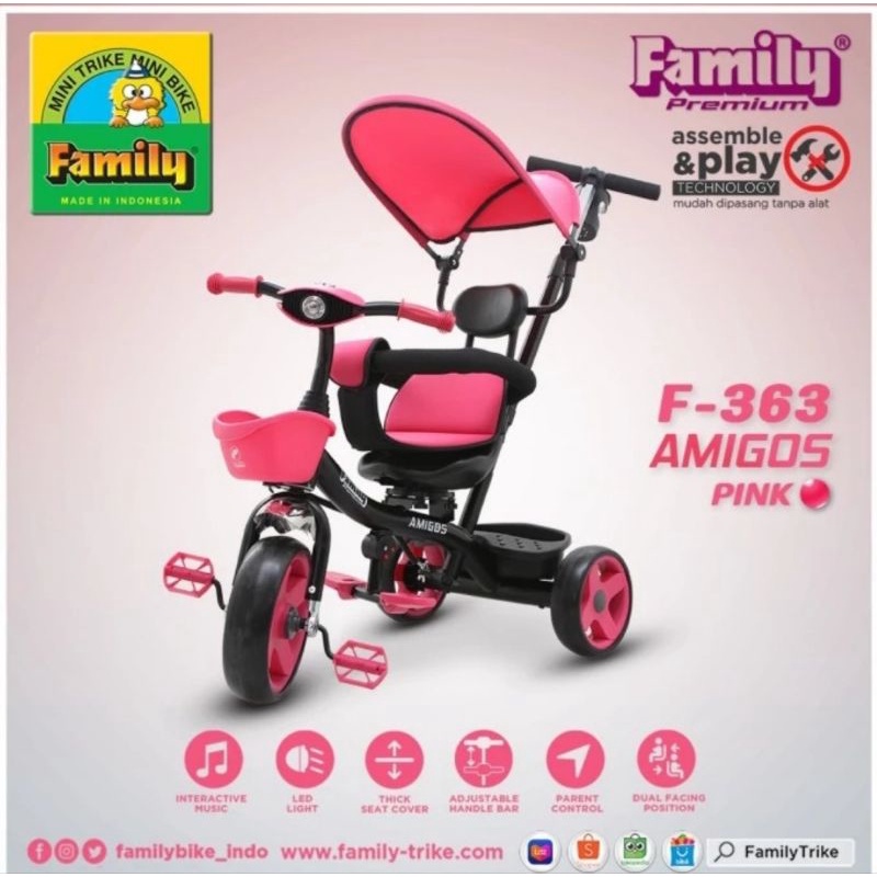Sepeda R3 Roda 3 Stroller Anak Family Premium Amigos F-363 F 363