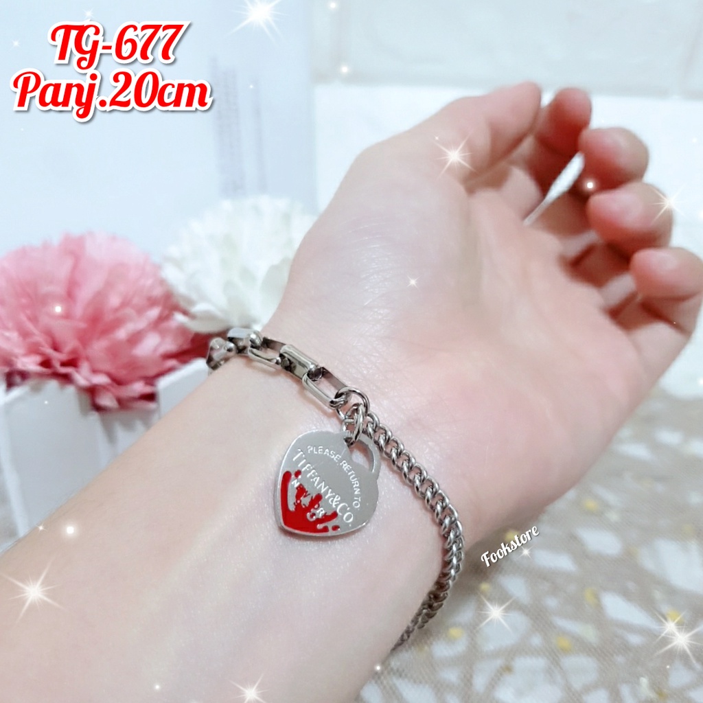 TITANIUM GELANG WANITA FASHION KOREA /ANTI KARAT/COD