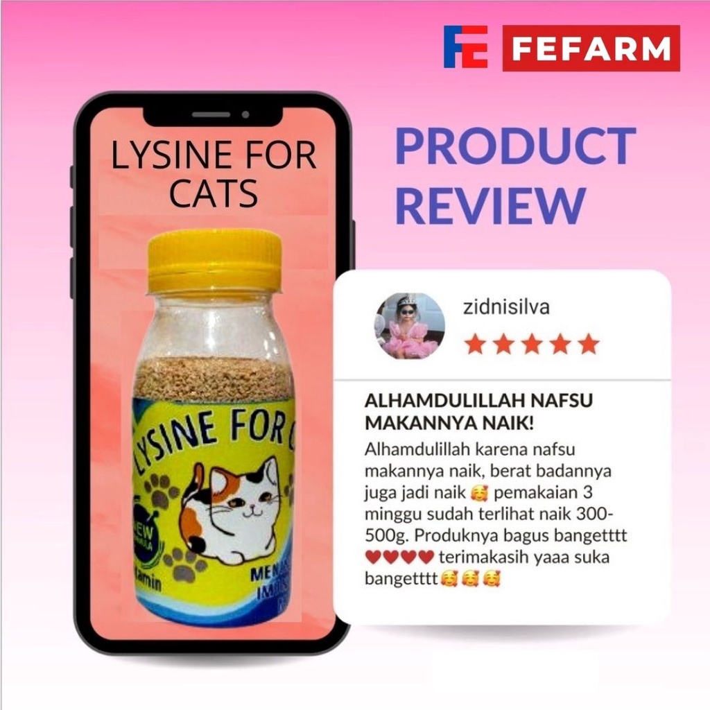 PENGGEMUK KUCING LYSINE PLUS VITAMIN LENGKAP FEFARM