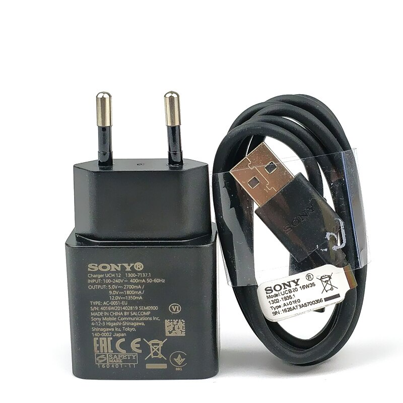 Charger Sony Original 100% UCH-12 Charger Sony 4A / AC-0051-EU Charger Sony Xperia Charger cas Sony TYPE-C Fast Charging