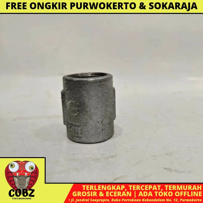 G SOK SOCK SOCKET SAMBUNGAN PIPA 1/2 INCH BESI