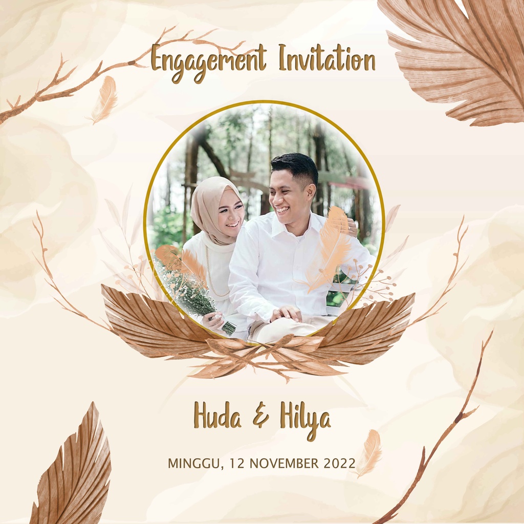 Video Undangan Digital Lamaran / Engagement Invitation / Invitation Center Ukuran 5:5 Kode S19