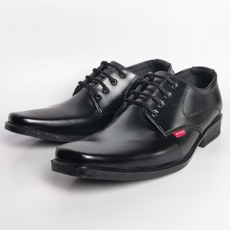 Sepatu Pantofel Pria Tali Formal Kerja Kantor Leather Swedian Premium Kualitas Bagus Rapih COD