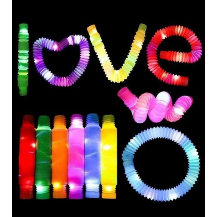 [COD] LIGHT UP POP TUBES PIPES / MAINAN ANAK PIPA STICK TARIK GLOW LAMPU LED TERBARU