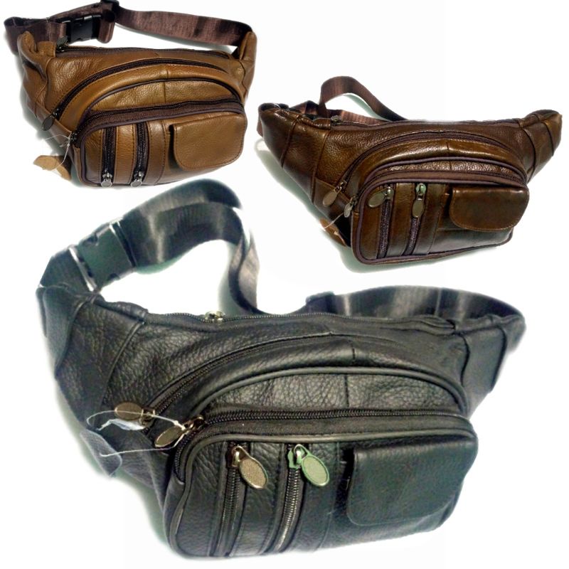 tas pinggang waist bag kulit asli impor pria wanita Md2
