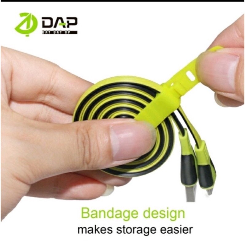 DAP DPM-100 Kabel Data Micro Usb Dua Warna 2.4A Support Fast Charging Data Cable 100cm