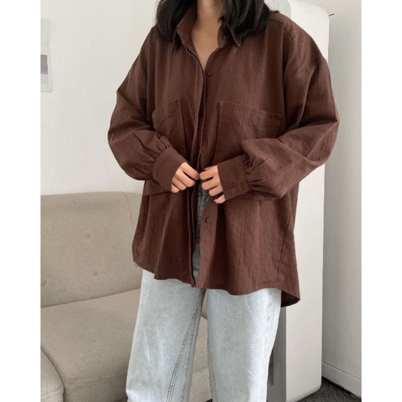 BEFAST - ZRX Blouse NEVA Crincle Top / GEA TOP / Kemeja Wanita Lengan Panjang / HEM Oversize Polos Formal / Pakaian Kerja Wanita Casual / Outift Wanita Ala Style Korean / Kemeja Jumbo Bisa Di Jadikan Outer / Fashion Kekinian Wanita Terlaris