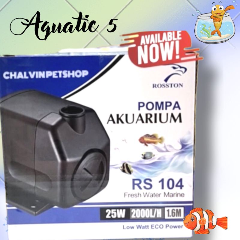 PROMO MURAH Pompa Kolam Aquarium Hidroponik ROSSTON RS 104