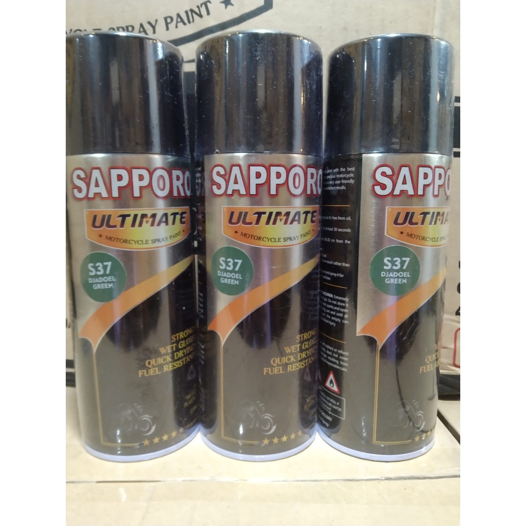 cat spray pilok pilox cat semprot sapporo ultimate saporo S37 djadoel green hijau tentara muda hijau pucat 400ml