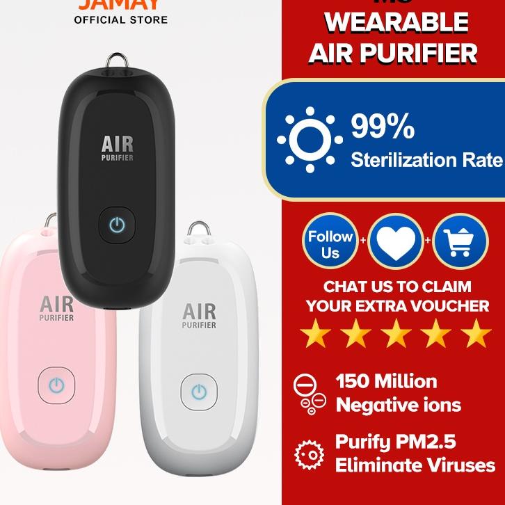 Paling Dicari JAMAY M8 Air Purifier Personal Ionizer Portable Purifier Kalung Necklace Ion Negatif