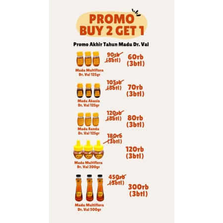 

madu murni asli madu akasia madu Dr val 125gr promo bundle beli 3