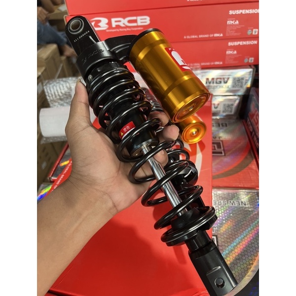 Shockbreaker shock rcb nmax old pcx 150 uk 330mm shock tabung atas rcb original mb 2 series warna hitam tbg gold