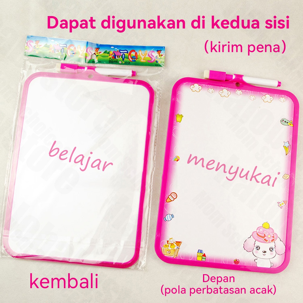 Halo Baby Papan tulis anak 16x20cm/Papan Tulis Mini/Colurful white board white free spidol penghapus