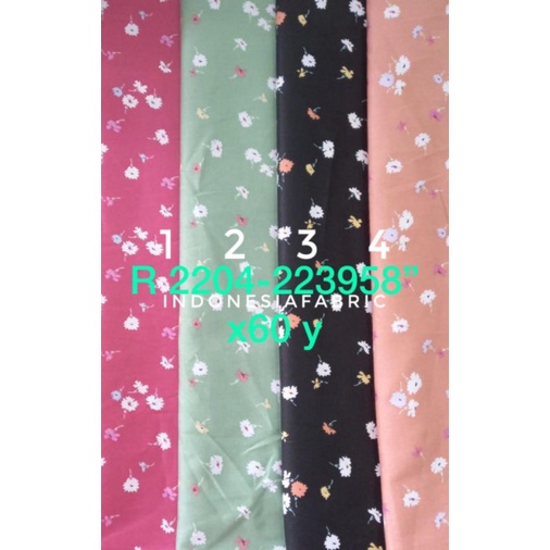 Kain bahan Katun Jepang japan design ori gamis tunik mukena seragam craft masker motif bunga kembang
