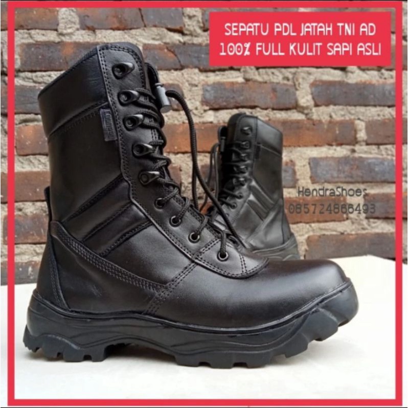 Sepatu pdl kulit pria tni caanggo terlaris | Sepatu pdl jatah TNI AD kulit sapi asli