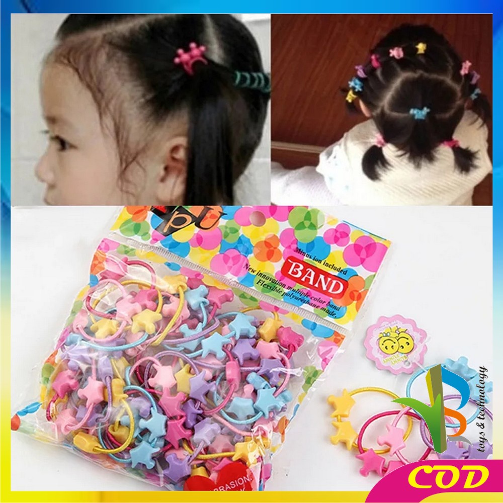 RB-C9 (50 PCS) Ikat Rambut Anak Anak / Karet Ikat Rambut / Kuncir Rambut Kuda Anak Anak / Headband