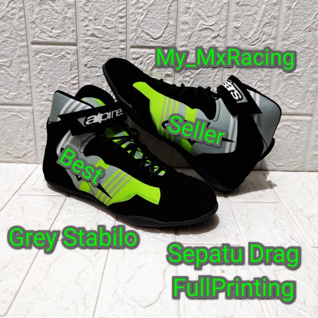 sepatu sunmori sepatu drag touring balap FULLPRINT sepatu  snaker rally slalom terlaris new kualiaty terbaru sepatu keren GREY FLOU
