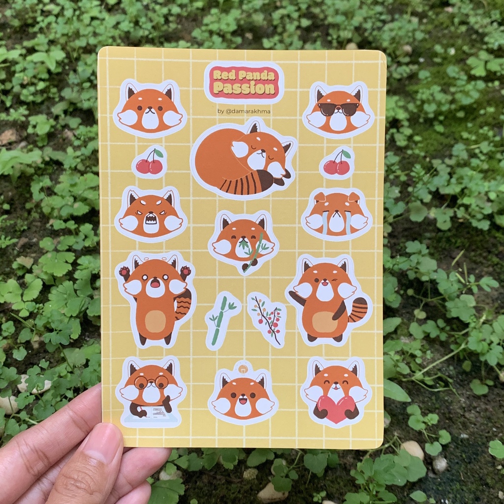 

Red Panda Passion Journal Sticker Sheet - Stiker Planner Red Panda by damarakhma