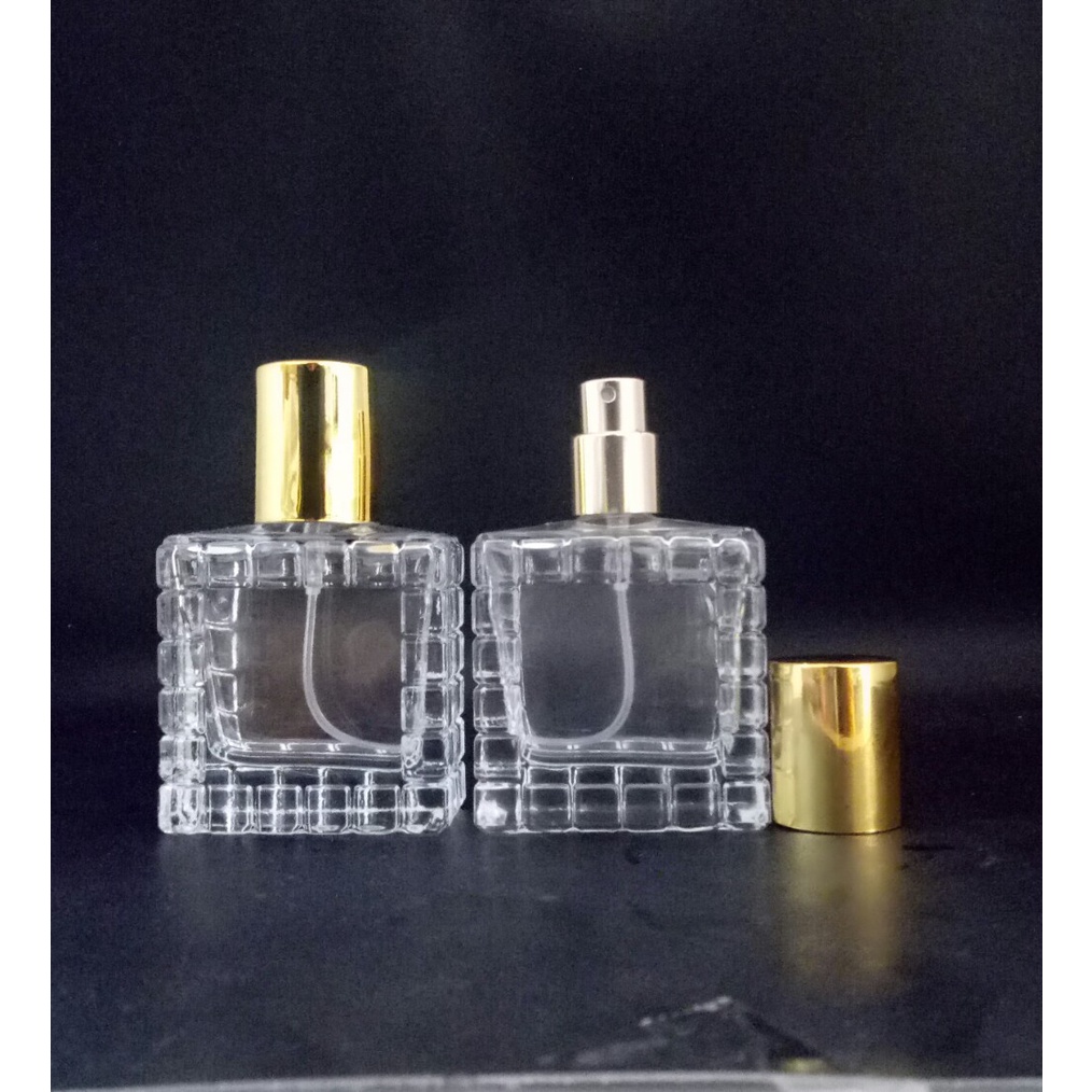 Botol Parfum Corak kotak 30 ml gold lusinan