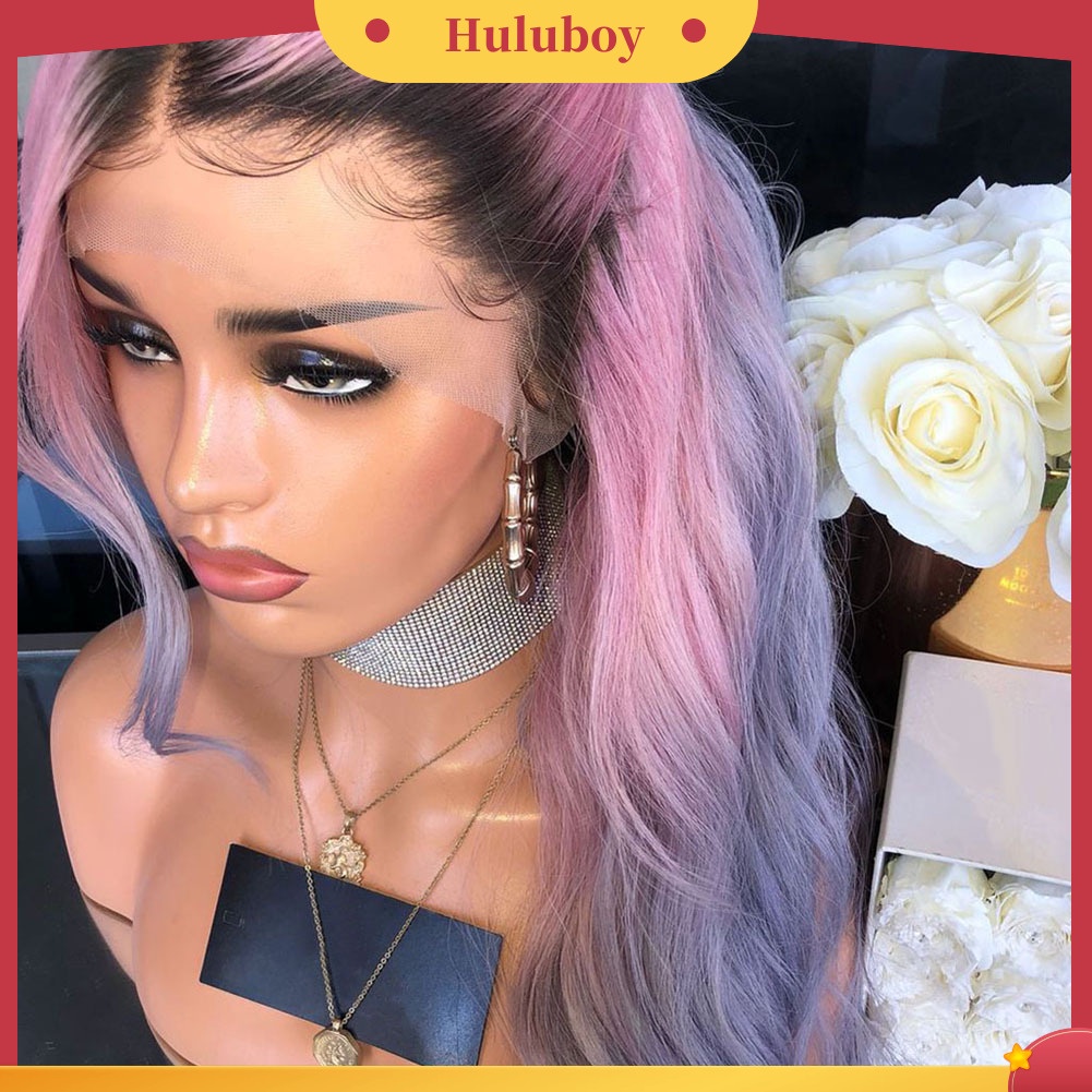 Wig Rambut Palsu Panjang Keriting Warna Gradasi Untuk Cosplay Wanita